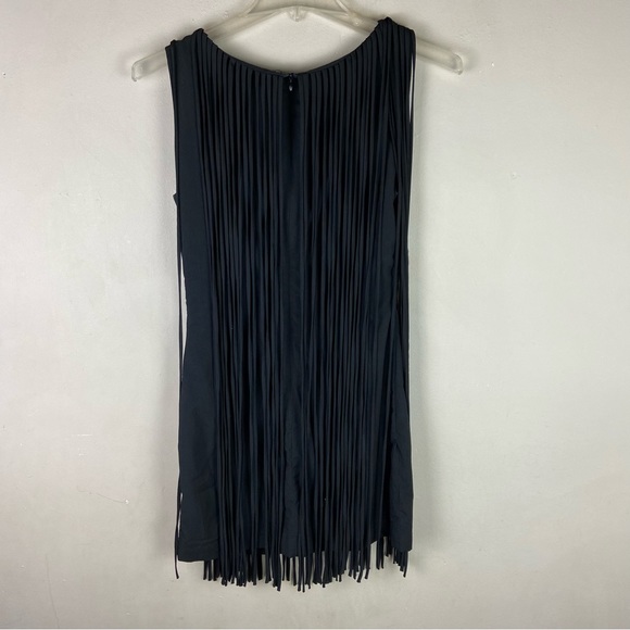 Black full length fringe midi dress - Picture 3 of 6